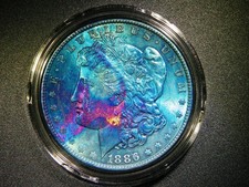 AU+ 1886 MORGAN SILVER  DOLLAR BEAUTIFULLY TONED COLLECTOR QUALITY COIN M-2264 picture