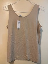 CHICO'S Microfiber Contemporary TANK Tan Khaki New with Tags Size 2 Beige picture