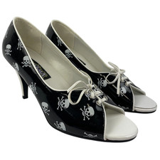 FUNTASMA by PLEASER WHT SKULL Open Toe High Heels Goth/Punk/Cosplay Size 8 US picture