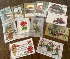 Antique Lot of 12 ~Vintage CHRISTMAS Postcards~Early 1900's~in sleeves~s457 picture