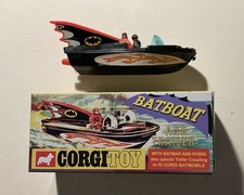 Original Corgi 107 Batman Batboat From 1960s W/2026 Box And Repro Figures USA picture