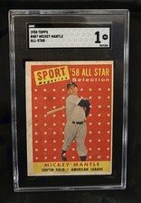 1958 Topps Mickey Mantle 497 SGC 1 picture