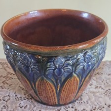Antique Brush McCoy Art Pottery Planter Pot Jardiniere Art Nouveau Floral 7.5