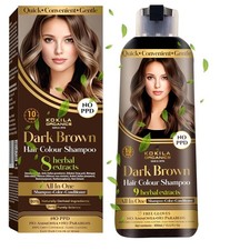 Kokila NO PPD Shampoo Hair Colour - Dark Brown - 400ml - 10 Pair Free Gloves picture