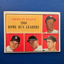 1961 Topps - Mickey Mantle/Roger Maris #44 Home Run Leaders - VG+ picture