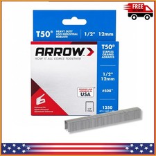 Arrow 508 Heavy Duty T50 1/2-Inch Leg Length 3/8-Inch Crown Staples 1250 Count picture