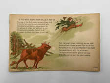 Vintage “Taurus” Zodiac Postcard Astrology Traits NOS Divided Back 1907-‘15 picture