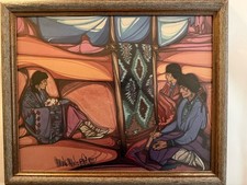 Signed Amado Pena art from his Santa Fe gallery during the annual Indian Market picture