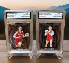 CAITLIN CLARK/SOPHIE CUNNINGHAM 2025 Panini Select #41,#12 GRADED GEM-MT 10 LOT picture