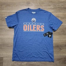 New Levelwear NHL Edmonton Oilers Skinner 53 Shirt Mens M Heather Royal Blue NWT picture