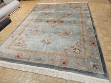 9x12 CHINESE RUG VINTAGE AUBUSSON PEKING DECO AUTHENTIC 100% WOOL ORIENTAL RUG picture