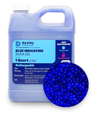 1 Quart Premium Blue Indicating Silica Gel Desiccant Beads(2 LBS) - Rechargeable picture