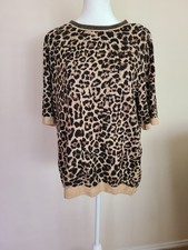 Chico's Embellished Crewneck Leopard Print Sweater Size 3 (XL-16) picture