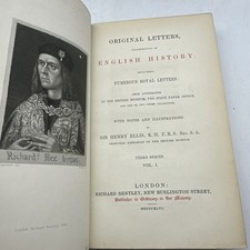 Original Letters English History 1846 4 Vol Set Antique HC (AC138) picture