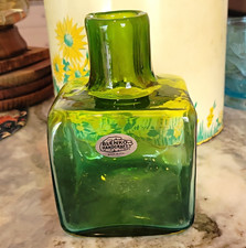 BLENKO Handcraft USA Blown Glass 'Game Night' Cube Bottle Vase VC Second Awesome picture