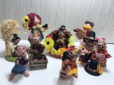 HUGE Annalee Thanksgiving Fall Lot Of 10 Cornucopia Turkey Mice Pilgrims NICE picture
