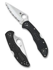 Spyderco Delica 4 Folding Knife Serrated VG-10 Blade Black FRN Handle C11SBK picture
