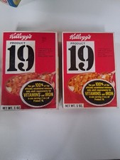 VTG 1960s Sealed Unopened Kellogs PRODUCT 19 Cereal 1 oz Full Box (2) picture