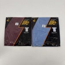 2 Vtg 1981 Jockey Life Deck T-Shirt Small 34-36 Sealed Made In USA NOS Deadstock picture