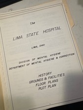 Rare c50s History Plan Map Lima Ohio Insane Asylum State Hospital 42pgs COPY picture