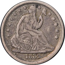 1839-O Seated Liberty Half Dime 'No Drapery' Nice XF Nice Eye Appeal Nice Str... picture