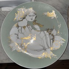 Large Bjorn Wiinblad Rosenthal Scandinavian Porcelain Plate. Mint Green 12.75” picture