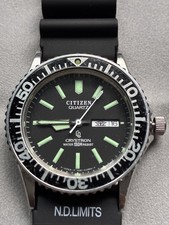 Vintage 1981 CITIZEN Crystron 150m Quartz Diver 36mm JDM Kanji Mens Watch picture