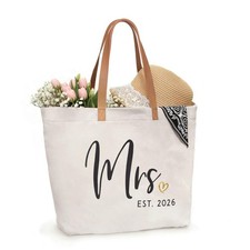 ELEGANTPARK Mrs Gifts for Bride 2026 - Large Canvas One Size, 2026 Mrs.  picture