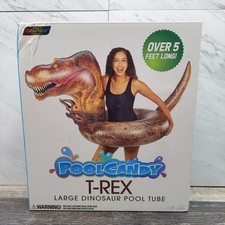 Pool Candy Large Gigantic T-Rex Inflatable Pool Beach Tube Float New in Box picture