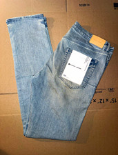 PURPLE BRAND Men's Blue Light Wash Slim Fit Low Rise 5-Pocket Button Jeans picture