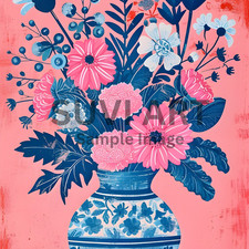 Digital Image Wall art Beautiful Flowers Vase for living and bed room A-67 picture