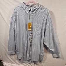 NWT Stafford Executive Men’s Dress Shirt 19 36/37 Blue Check Non-Iron Big picture