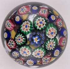 Antique Colorful German Thuringian (Lauscha) Millefiori Glass Paperweight 2.5