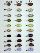 30 Sheepshead Jigs, 10- 1oz 2/0, 10- 3/4oz 1/0, 10- 1/2oz 1/0, 2x Mustad Hooks  picture