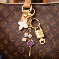 Authentic Louis Vuitton Gold Padlock 🔑 Unbranded Keychain Bag Charm LV picture
