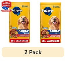 2 pack Pedigree Complete Nutrition Adult Steak &Vegetable Flavor Dry Dog Food 38 picture