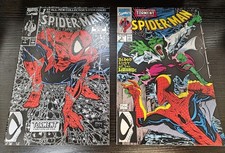 Spider-Man #1 (Silver Cover) + #2 (Marvel 1990) Todd McFarlane Art - 2 Comics picture