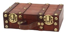 Vintiquewise QI003054 6.5 x 4.3 x 2 in. Antique Style Small Mini Suitcase, Brown picture
