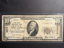 1929 $10 National Currency Chase National Bank New York City NY — Circulated  picture