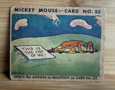 Mickey Mouse CARD #53 1935 R89  GUM INC Walt Disney/ PLUTO THIS IS THE END OF ME picture