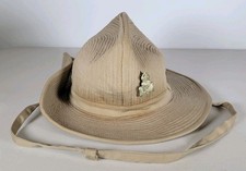 VTG 80s Banana Republic French Army Bush Hat Sz Large Side Snap Khaki picture