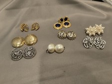 Vintage Antique 50,60,70 &80s Set Of 8 Clip Earrings Lot picture