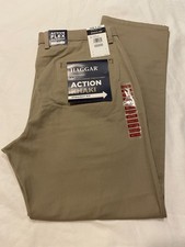 Haggar Men's Active Flex Waistband Khaki Pants Front Chino Trousers 36 x 30 picture