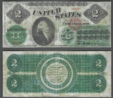 1862 $2 Large Size Legal Tender HISTORIC United States Note picture