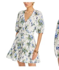 Veronica Beard Dewey mini shirt dress floral size 6 picture