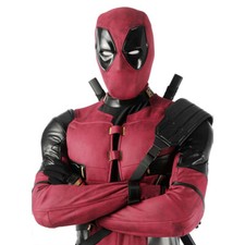 Deadpool 3 Wade Wilson Jumpsuit Men's Cosplay Outfit Costume Red Full Mask Belt  picture