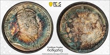1902 Canada 5 Cents PCGS MS66 Lot#G2355 Silver Gem BU Beautiful Toning picture