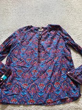 Ann Taylor LOFT Women Floral Long Sleeve Side Slits Blouse Multicolor Size L picture