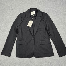 Everlane Blazer Womens L Black Dream Ponte Stretch One Button Jacket Workwear picture