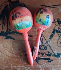 Hand Painted Vintage Mexican Maracas picture